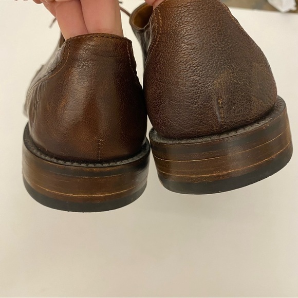 Frye || Mixed Leather Wingtip Oxford Derby Shoes Brown‎ 10.5